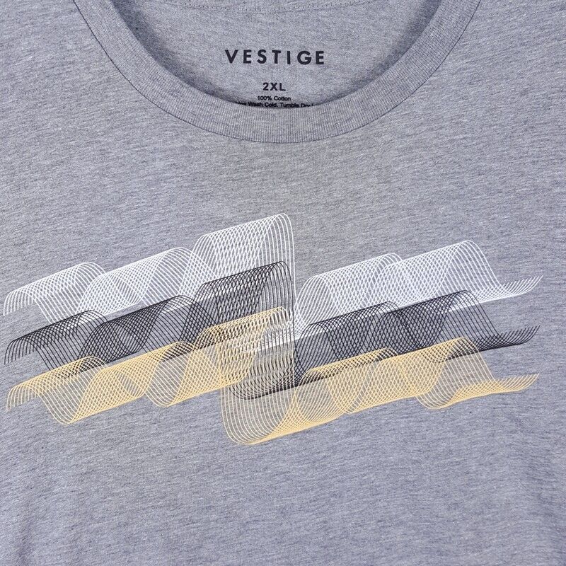Vestige Mens Shirt Xxl Gray Pullover Crew Twisty Shape Graphic Cotton Tee — image 2 of 7